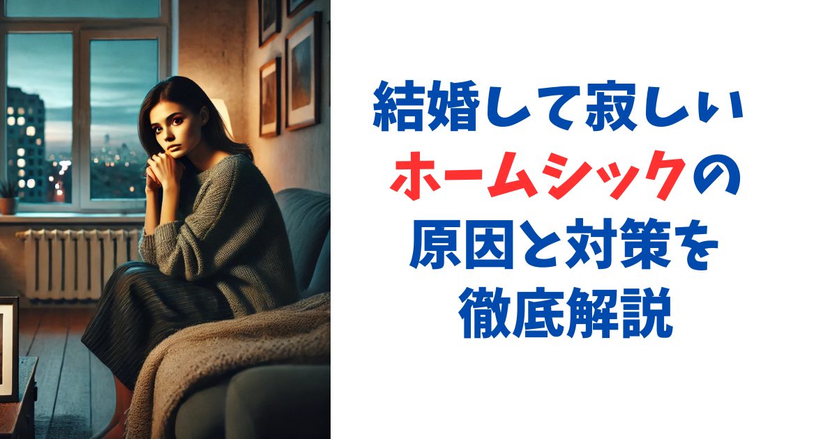 結婚して寂しい ホームシックの原因と対策を徹底解説
